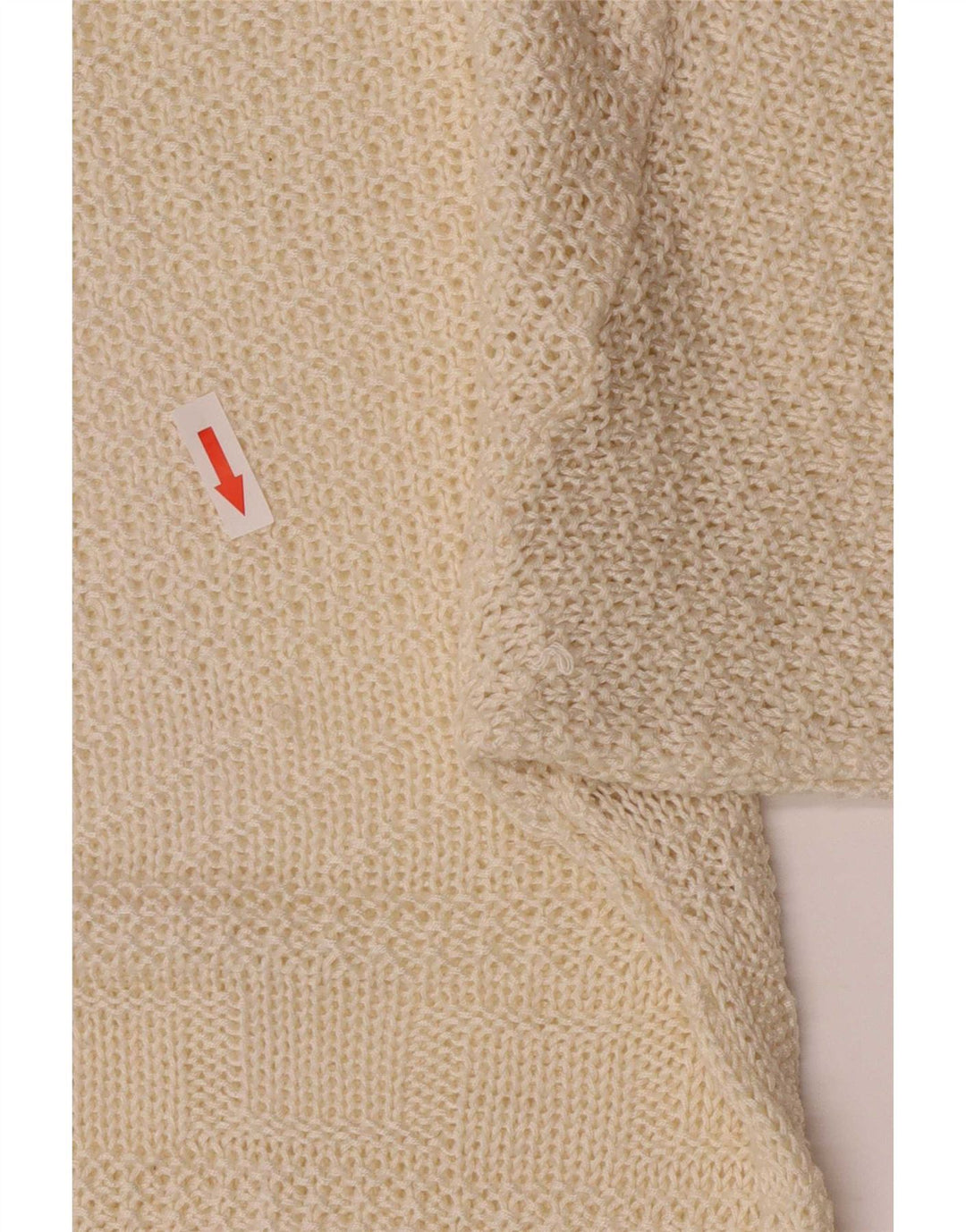 Vintage Womens Regular Fit Crew Neck Jumper Sweater UK 12 Medium Off White