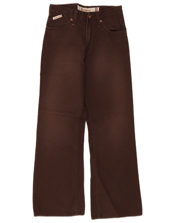 Ben Sherman Girls Wide Leg Jeans 13-14 Years W25 L26 Brown Cotton