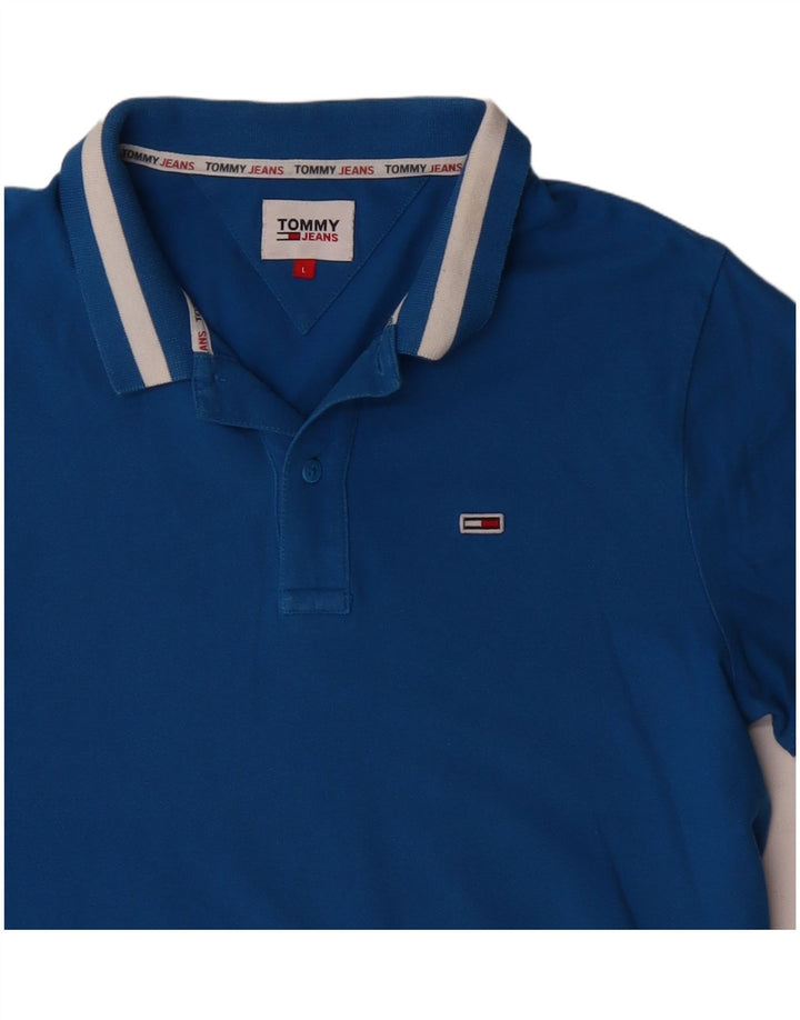 Tommy Hilfiger Mens Polo Shirt Large Blue Cotton