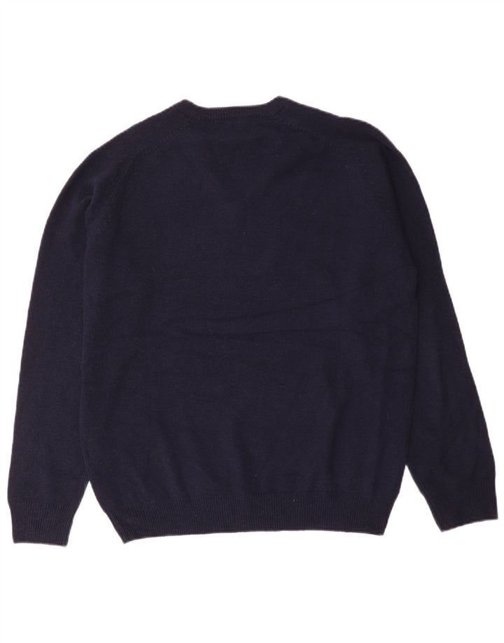 Marks & Spencer Mens Regular Fit V-Neck Jumper Sweater Medium Navy Blue