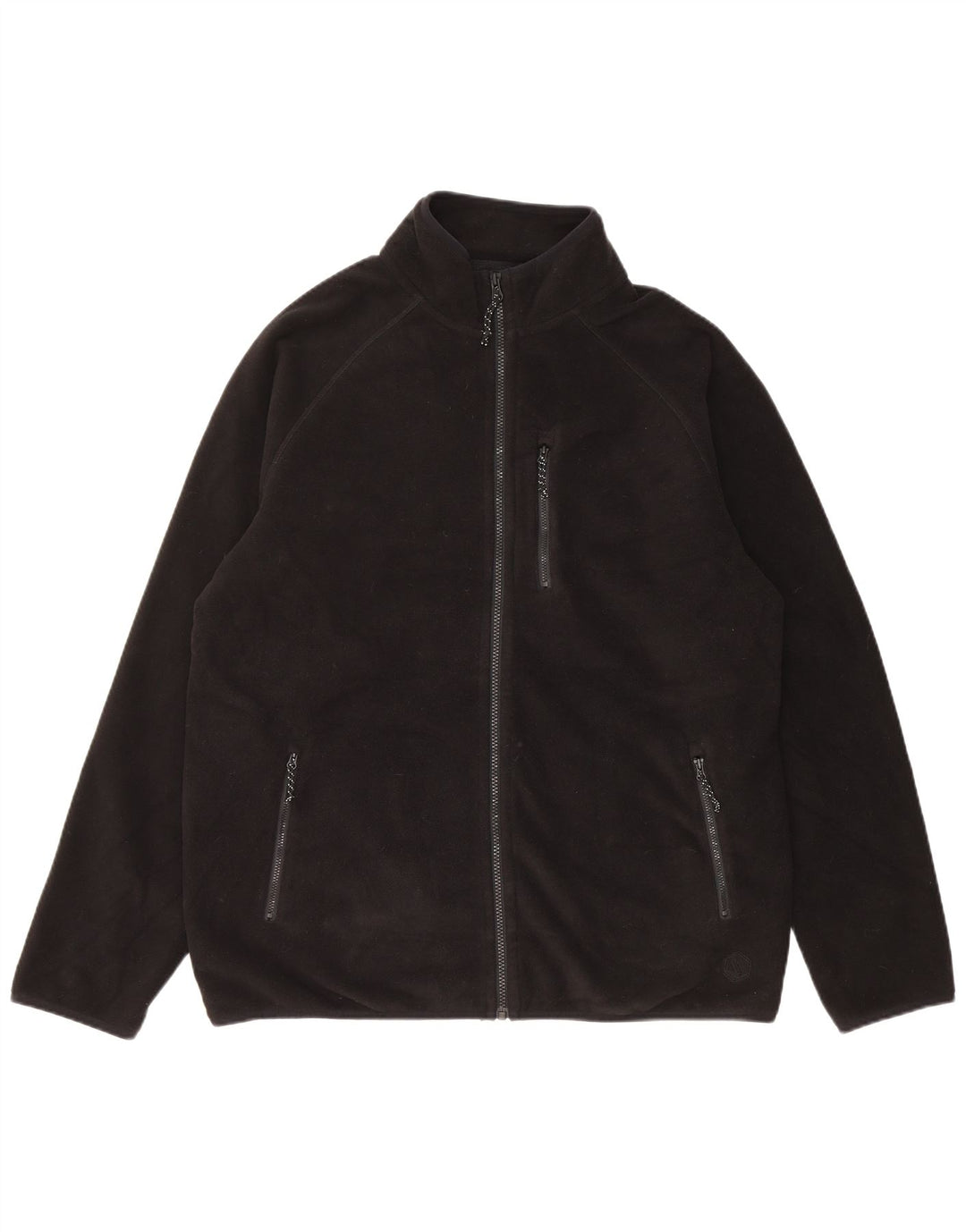 Marks & Spencer Mens Fleece Jacket UK 42 XL Black Polyester