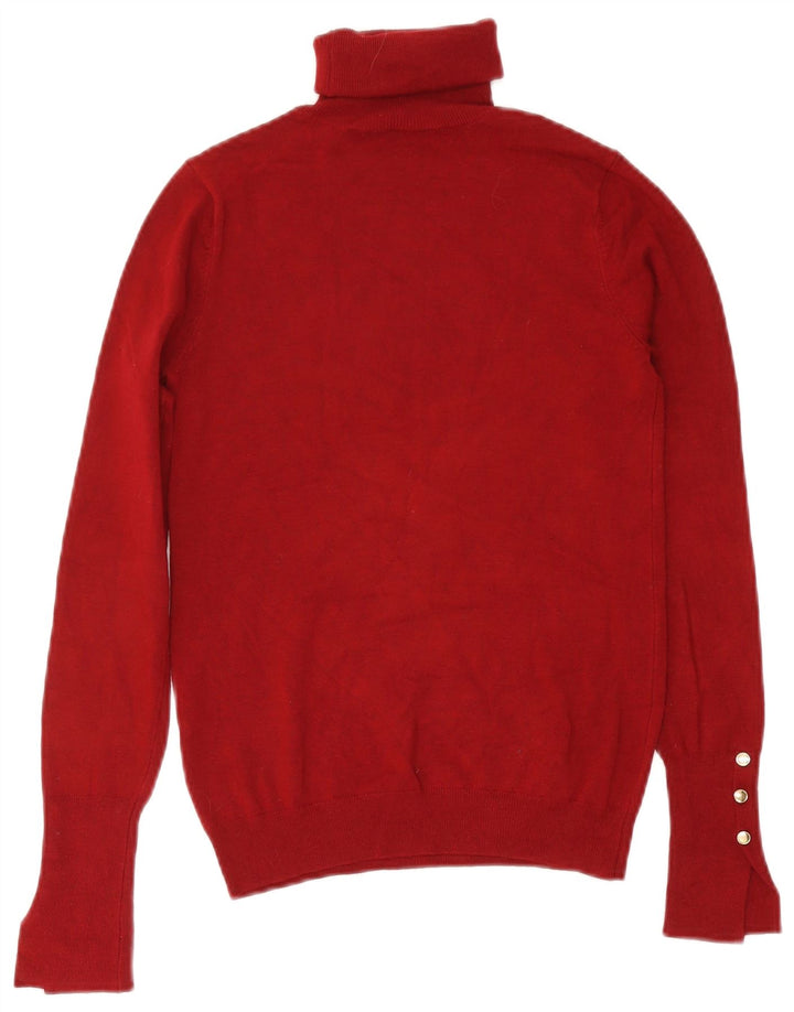 Zara Womens Roll Neck Jumper Sweater UK 12 Medium Burgundy