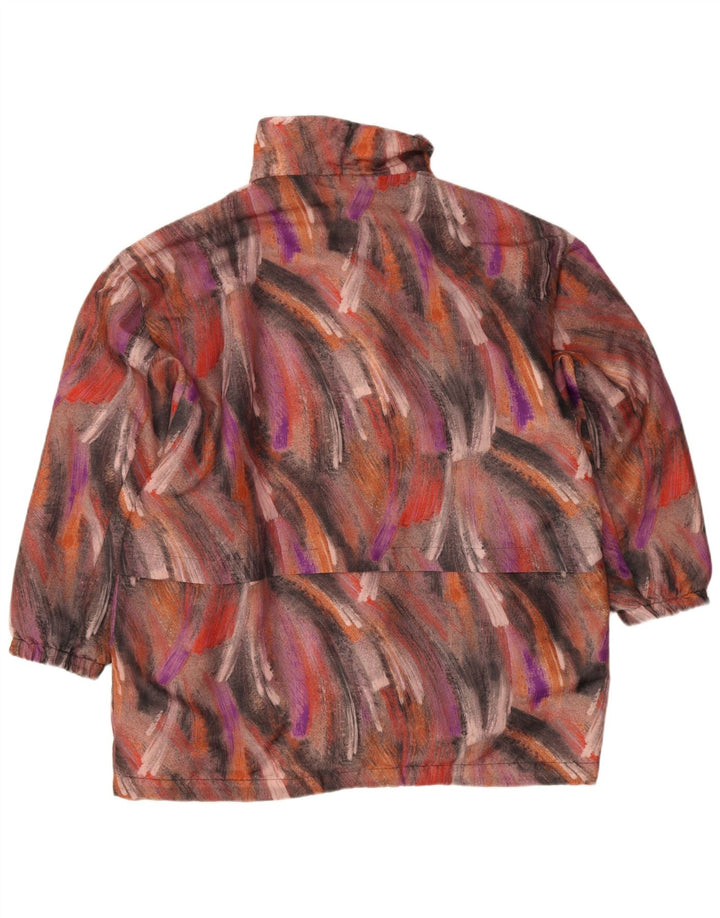 Vintage Womens Abstract Pattern Windbreaker Coat EU 46 XL Multicoloured