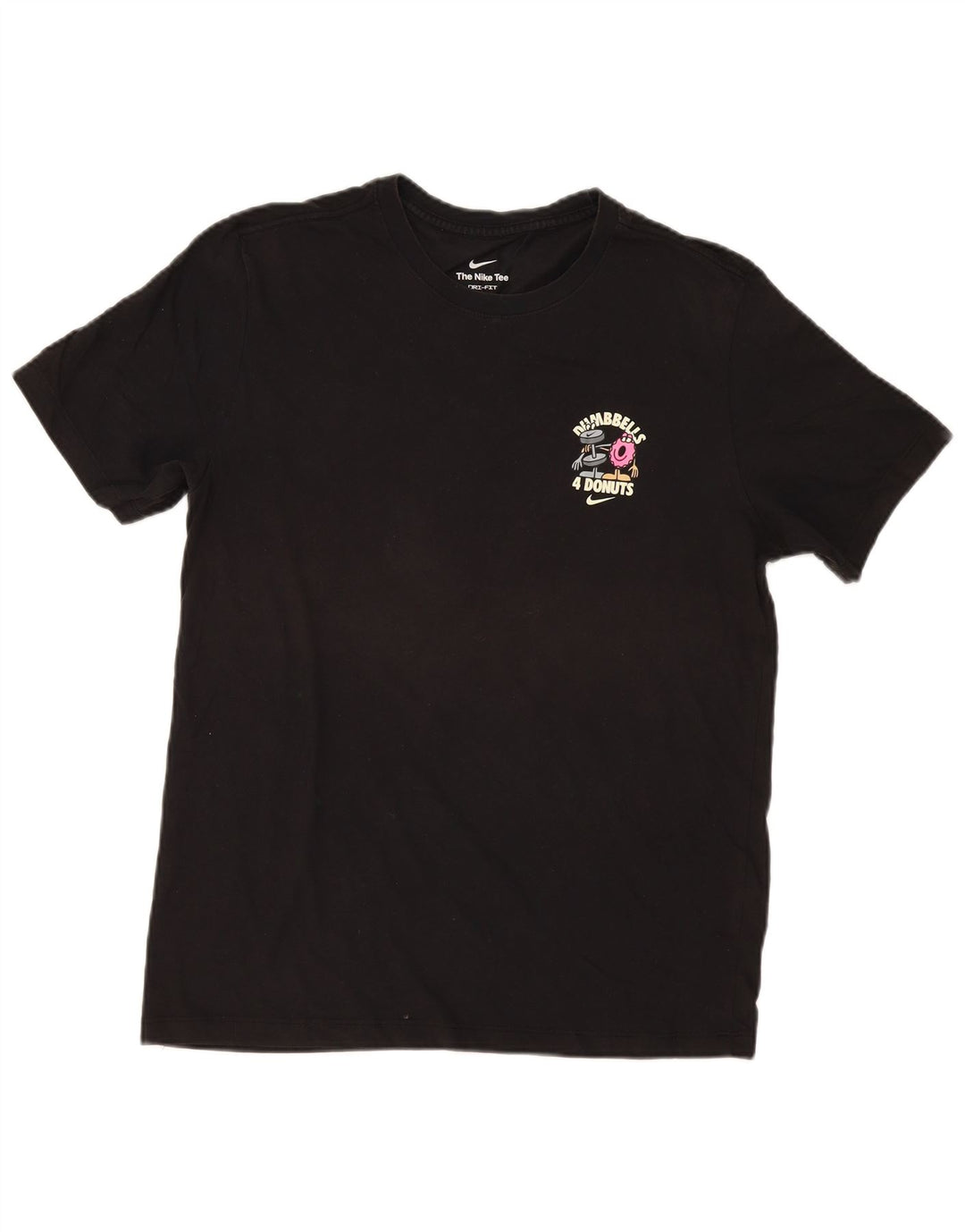 Nike Mens Dumbbells Donuts Graphic T-Shirt Top Medium Black Cotton