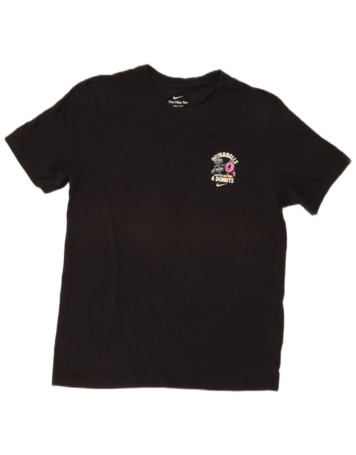 Nike Mens Dumbbells Donuts Graphic T-Shirt Top Medium Black Cotton