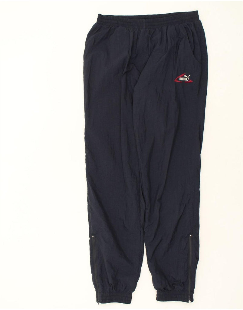 PUMA Mens Tracksuit Trousers Joggers Large Navy Blue Polyester | Vintage Puma | Thrift | Second-Hand Puma | Used Clothing | Messina Hembry 