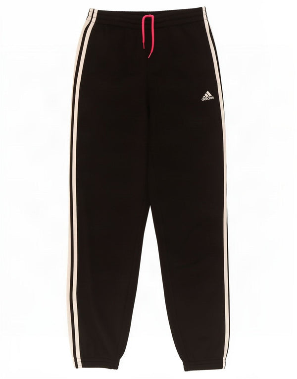 Adidas Girls Tracksuit Trousers Joggers 13-14 Years Black Polyester