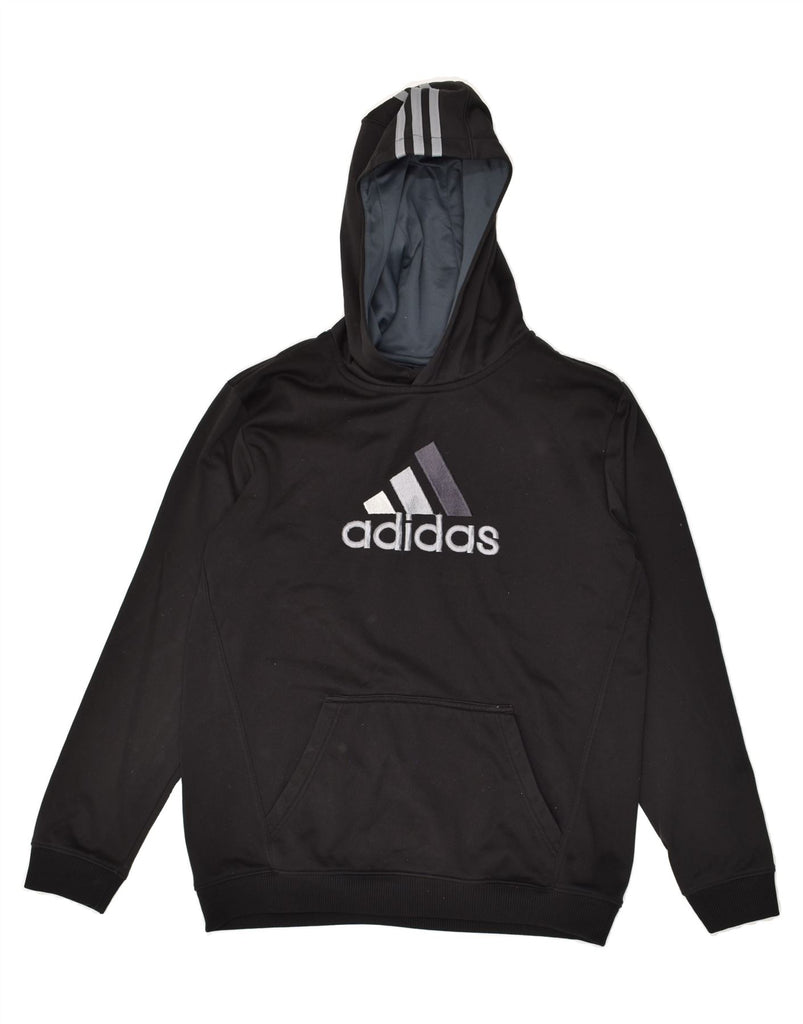 ADIDAS Womens Graphic Hoodie Jumper UK 18 XL Black Polyester | Vintage Adidas | Thrift | Second-Hand Adidas | Used Clothing | Messina Hembry 