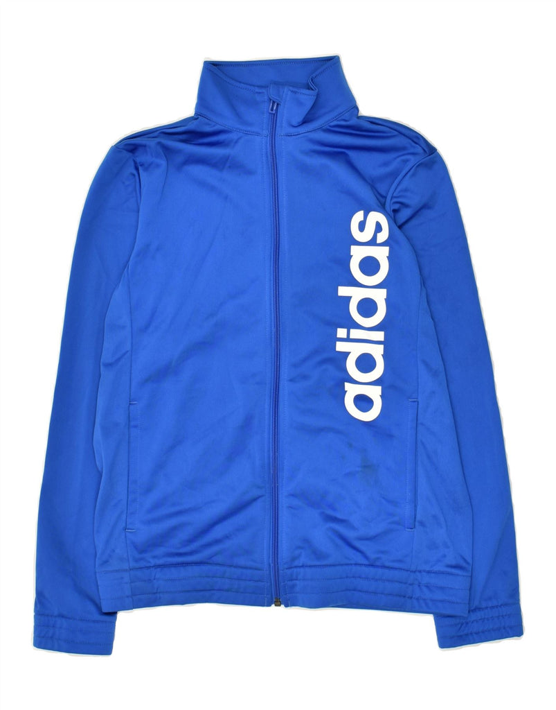 ADIDAS Boys Graphic Tracksuit Top Jacket 13-14 Years Blue Polyester | Vintage Adidas | Thrift | Second-Hand Adidas | Used Clothing | Messina Hembry 