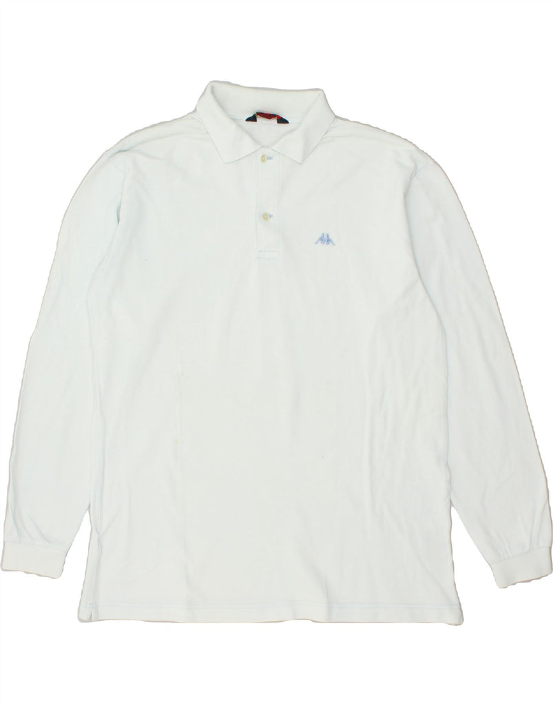 KAPPA Mens Long Sleeve Polo Shirt XL Blue Cotton | Vintage Kappa | Thrift | Second-Hand Kappa | Used Clothing | Messina Hembry 
