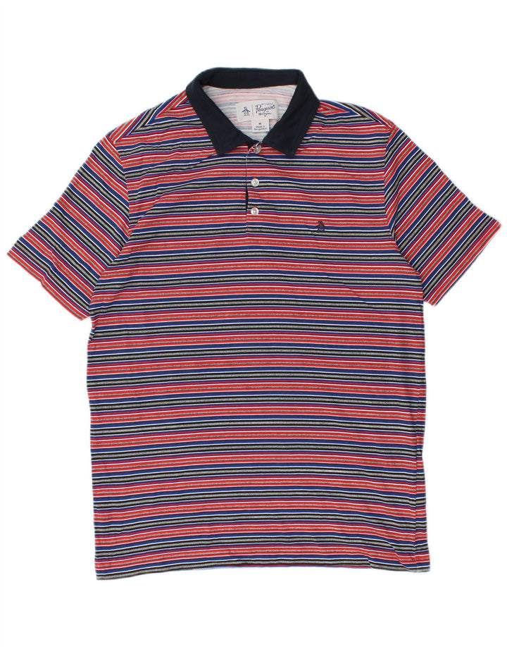 Penguin Mens Polo Shirt Medium Multicoloured Striped Cotton