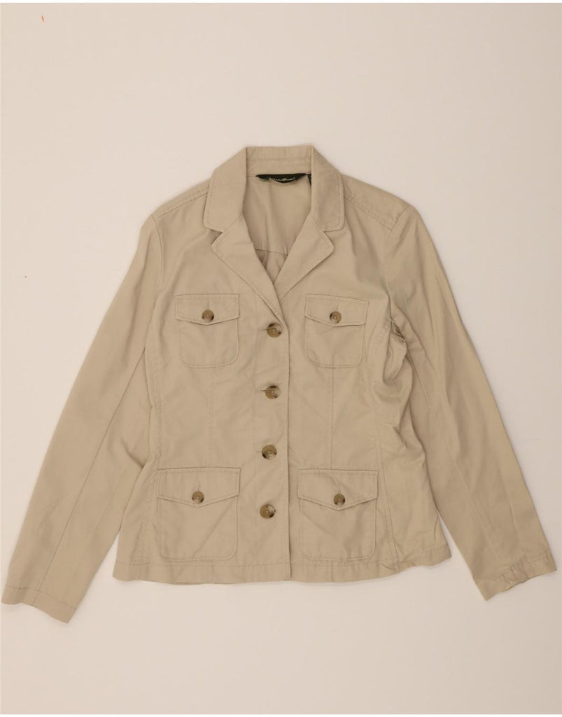 EDDIE BAUER Womens 4 Button Blazer Jacket US 6 Medium Beige Cotton Vintage Eddie Bauer and Second-Hand Eddie Bauer from Messina Hembry 
