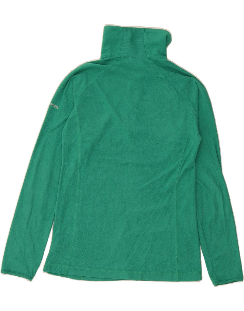 COLUMBIA Womens Zip Neck Fleece Jumper UK 6 XS Green Polyester Vintage Columbia and Second-Hand Columbia from Messina Hembry 