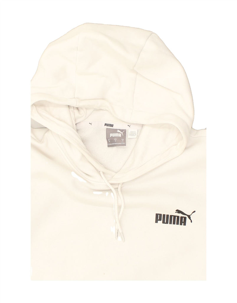 PUMA Mens Hoodie Jumper Medium White Cotton | Vintage Puma | Thrift | Second-Hand Puma | Used Clothing | Messina Hembry 