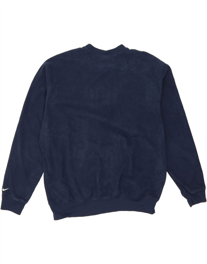 NIKE Mens Therma-Fit Fleece Jumper Large Navy Blue Polyester Vintage Nike and Second-Hand Nike from Messina Hembry 