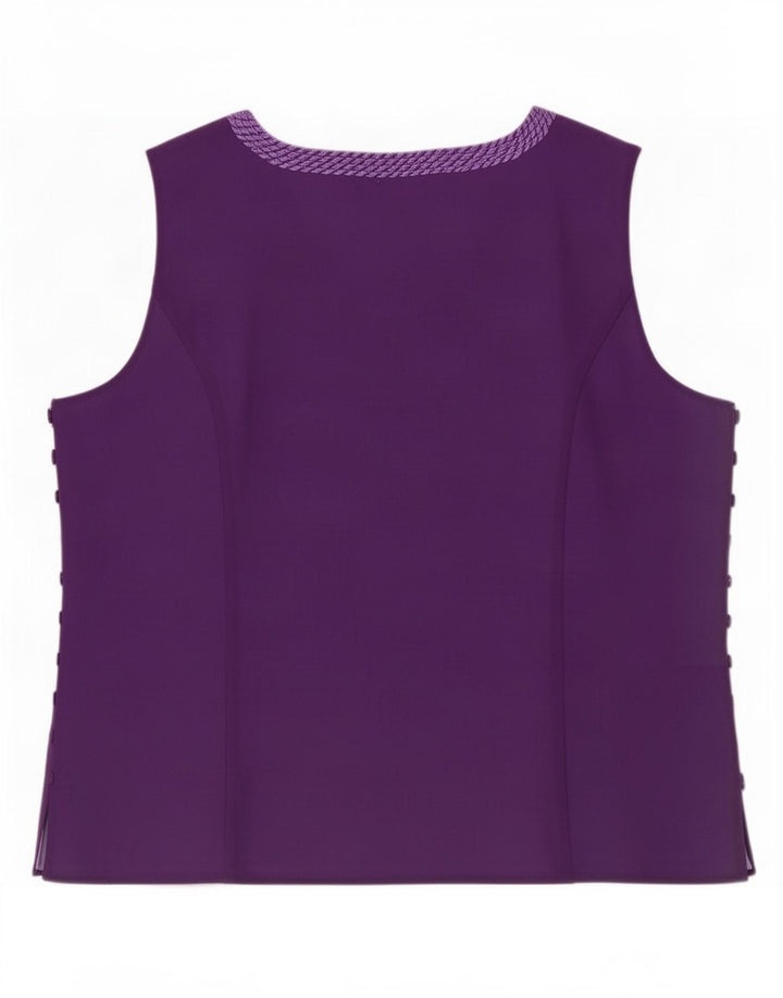 Jacques Vert Womens Sleeveless Blouse Top UK 16 Large Purple Polyester