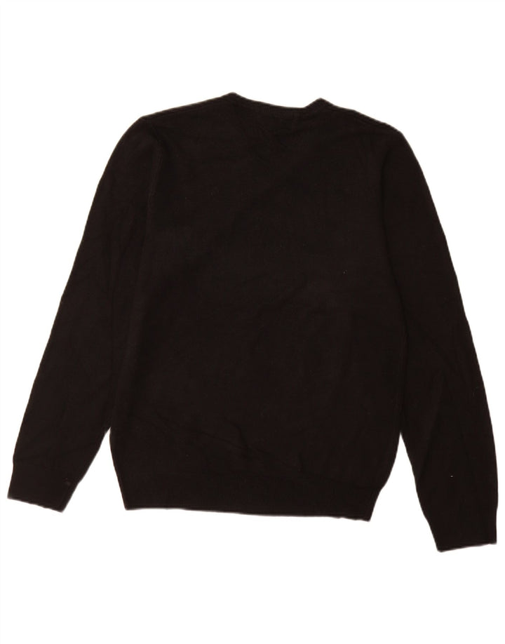 Marks & Spencer Mens Blue Harbour V-Neck Jumper Sweater Small Black Acrylic