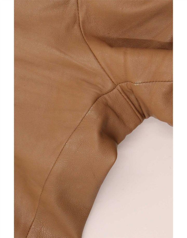 Conbipel Womens Bootcut Leather Trousers IT 46 Large W34 L32 Beige