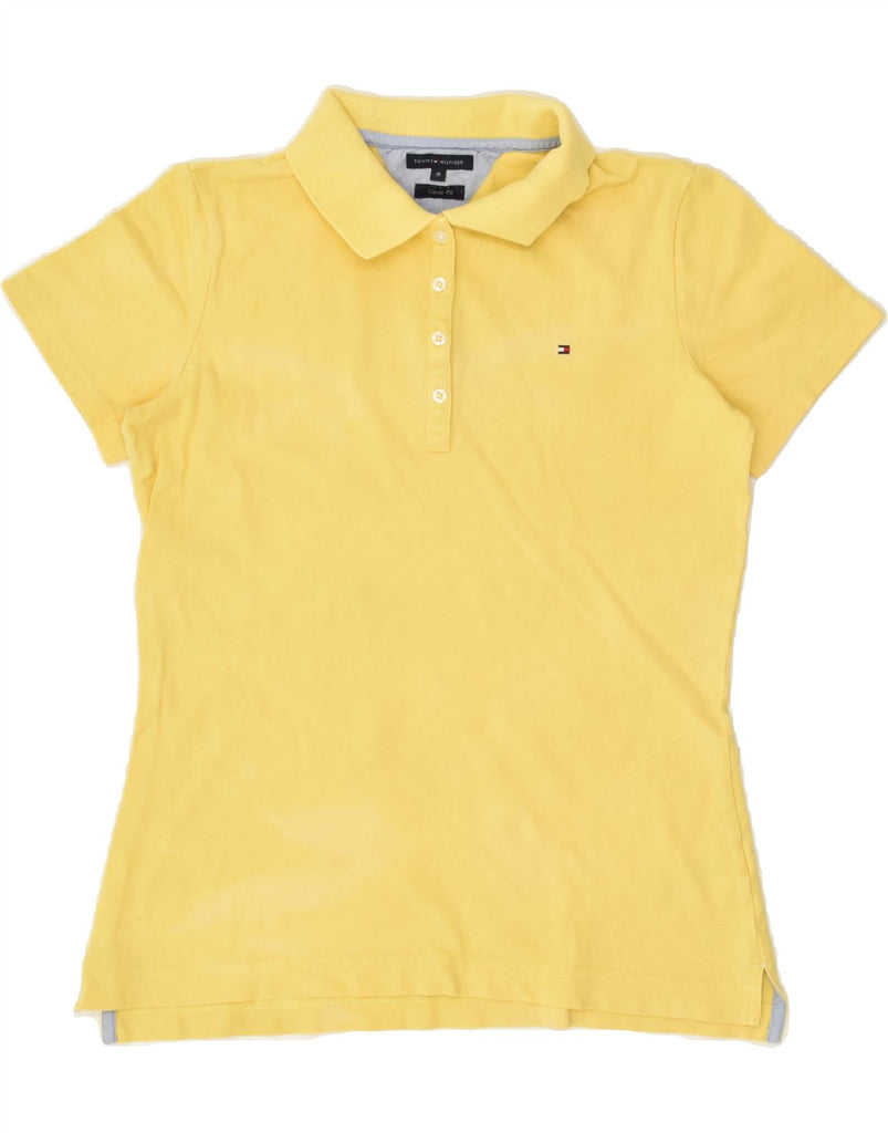 TOMMY HILFIGER Womens Classic Fit Polo Shirt UK 12 Medium Yellow Cotton Vintage Tommy Hilfiger and Second-Hand Tommy Hilfiger from Messina Hembry 