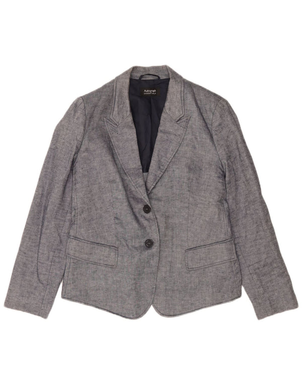 Marks & Spencer Womens Autograph Blazer Jacket UK 14 Large Navy Blue
