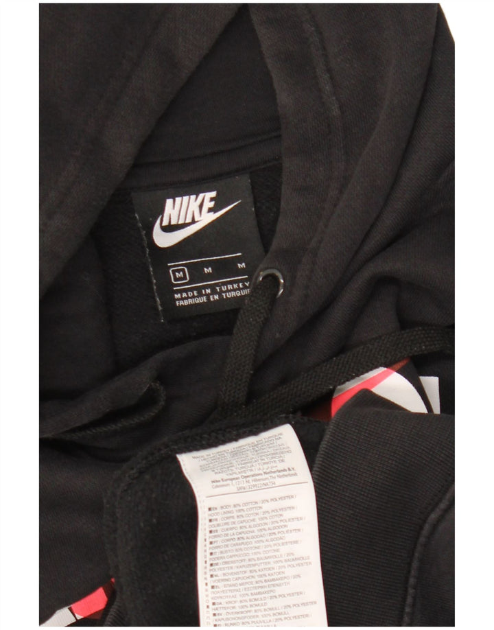 Nike Mens Barcelona Graphic Hoodie Jumper Medium Black Cotton