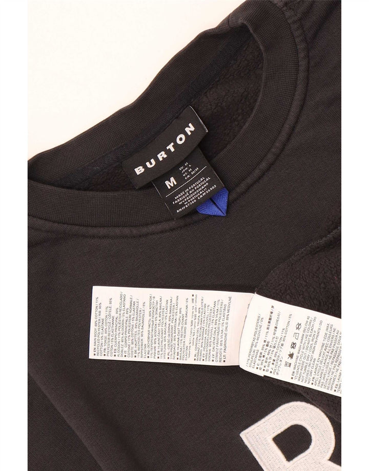 Burton Mens Graphic Sweatshirt Jumper Medium Black Cotton