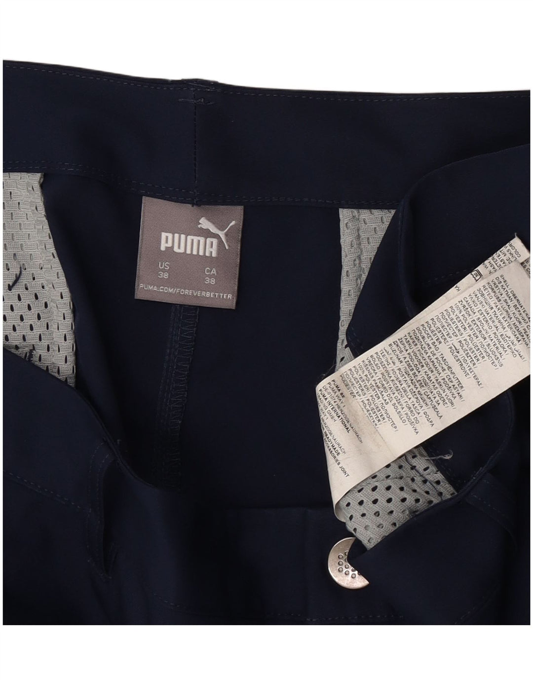 Puma Mens Chino Shorts W38 XL Navy Blue Polyester
