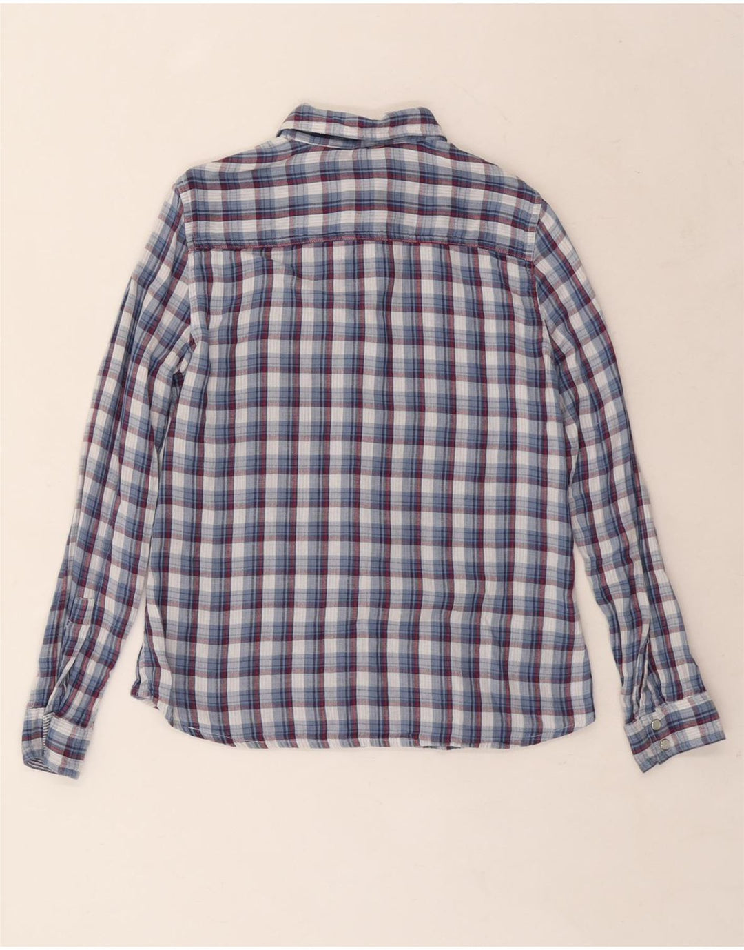 Laura Ashley Womens Shirt UK 12 Medium  Blue Check Cotton