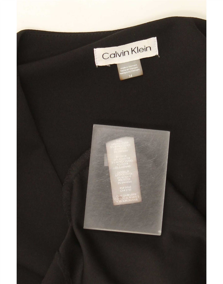 Calvin Klein Womens Sleeveless Sheath Dress US 14 Large Black Polyester