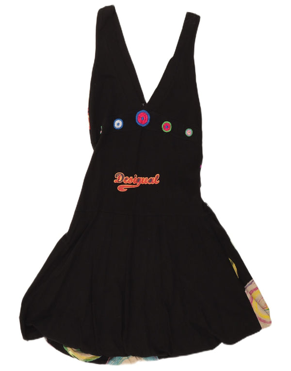 Desigual Womens Graphic Sleeveless Bubble Dress UK 10 Small Black Floral