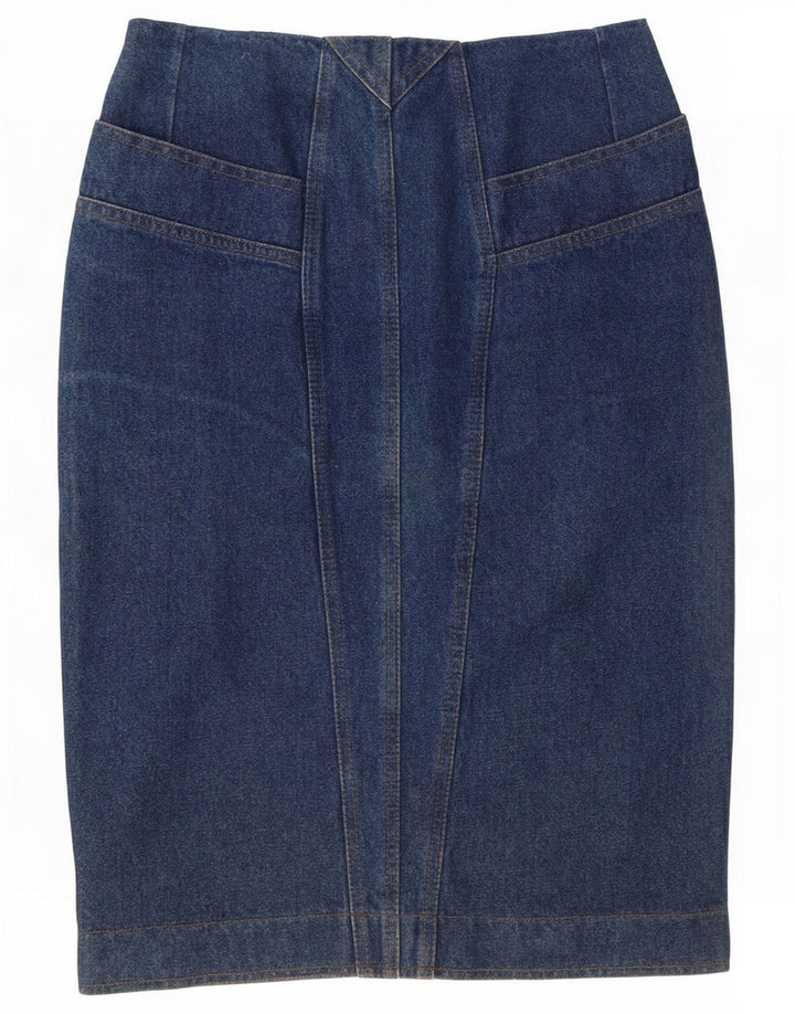 Vintage Womens Denim Skirt Small W26 Blue