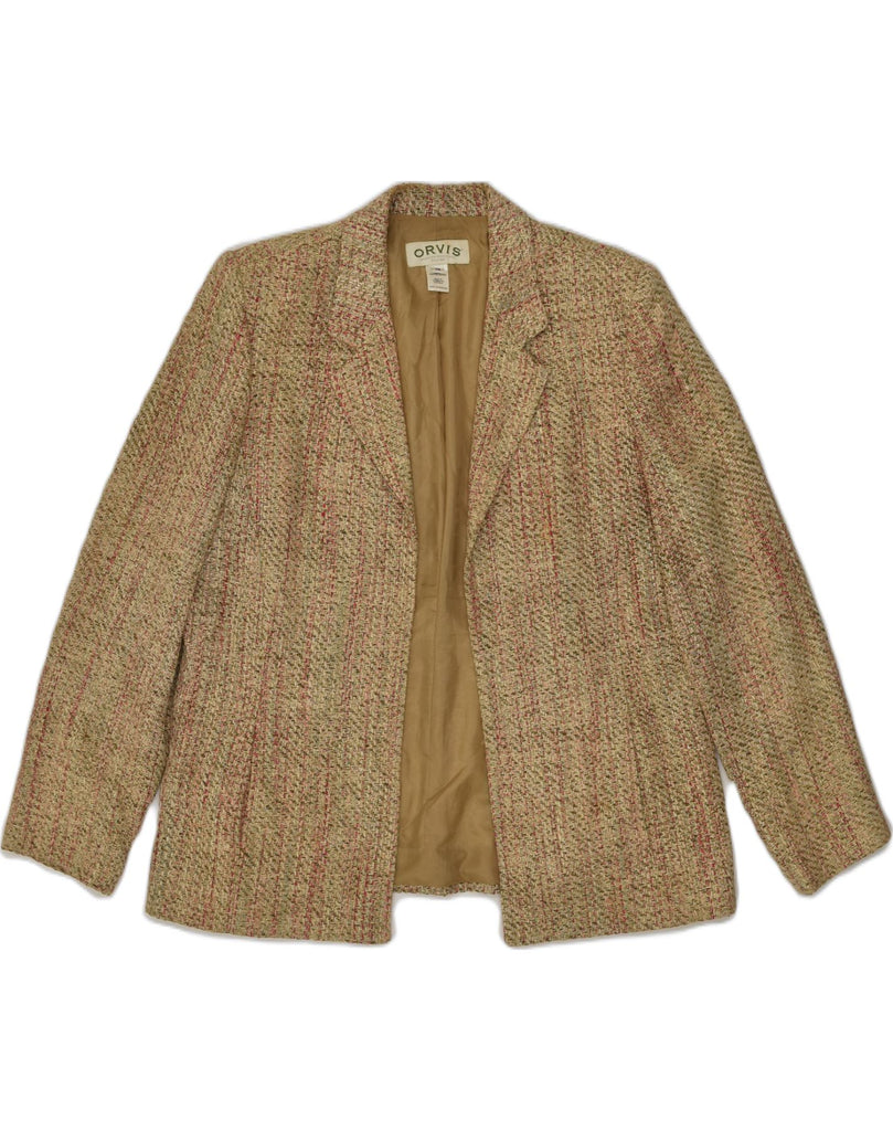 ORVIS Womens Blazer Jacket UK 14 Large Beige Polyester | Vintage Orvis | Thrift | Second-Hand Orvis | Used Clothing | Messina Hembry 