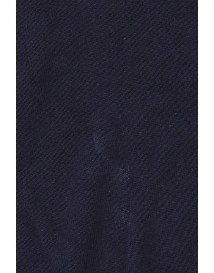 Marks & Spencer Mens V-Neck Jumper Sweater Large Navy Blue Cotton