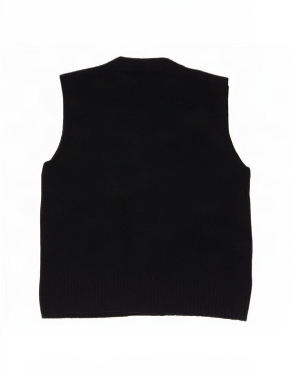 Zara Womens Vest Tank Top UK 14 Medium Navy Blue Acrylic