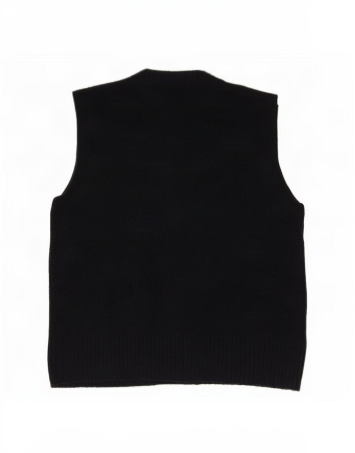 Zara Womens Vest Tank Top UK 14 Medium Navy Blue Acrylic