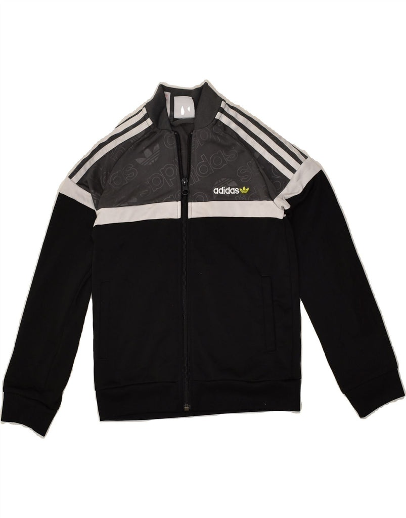 ADIDAS Boys Tracksuit Top Jacket 7-8 Years Black Polyester | Vintage Adidas | Thrift | Second-Hand Adidas | Used Clothing | Messina Hembry 