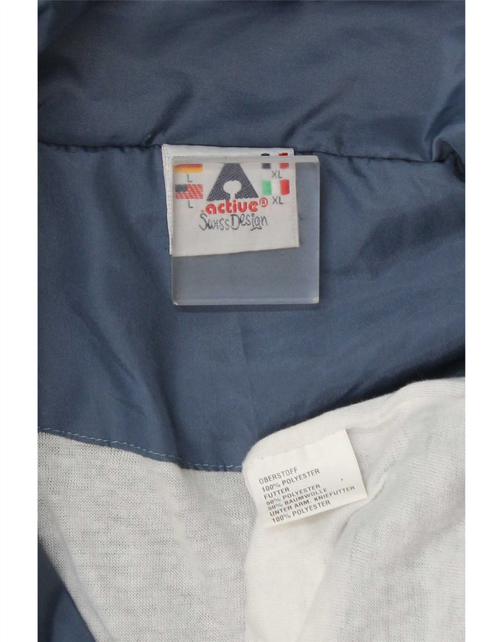 Active Mens Tracksuit Top Jacket XL Navy Blue Colourblock Polyester