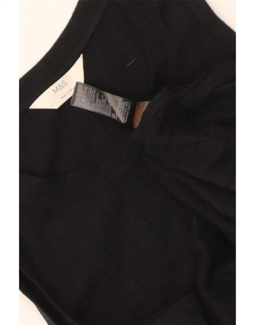 Marks & Spencer Womens Vest Top UK 16 Large Black Polyester