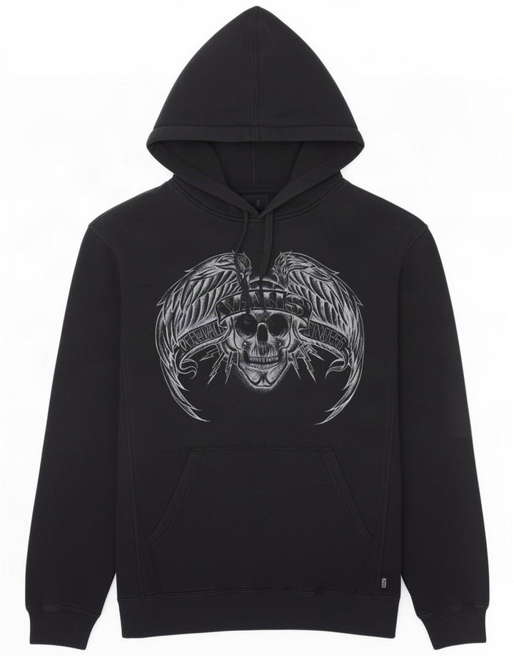 Vans Mens Graphic Hoodie Jumper Medium Black Cotton