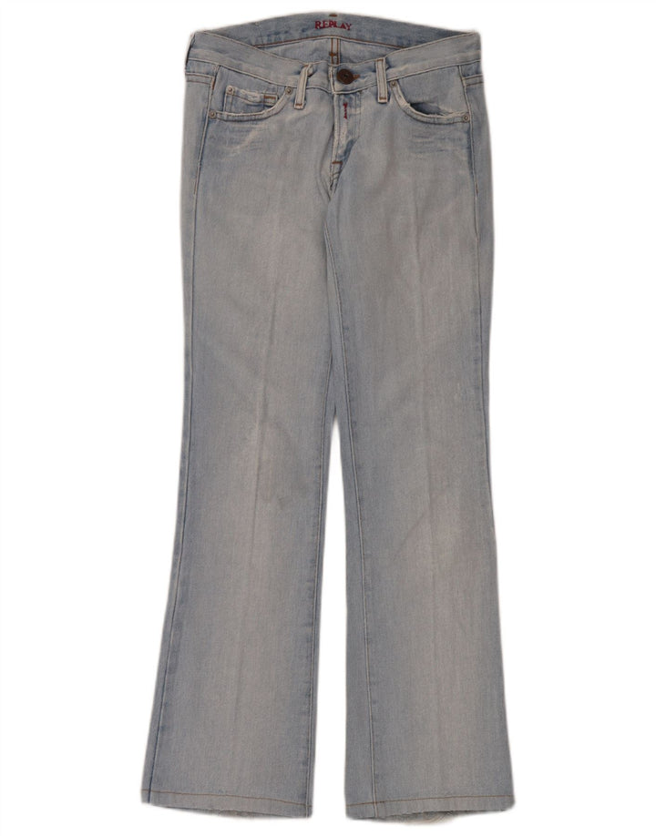Replay Womens Flared Jeans W25 L30 Blue Cotton