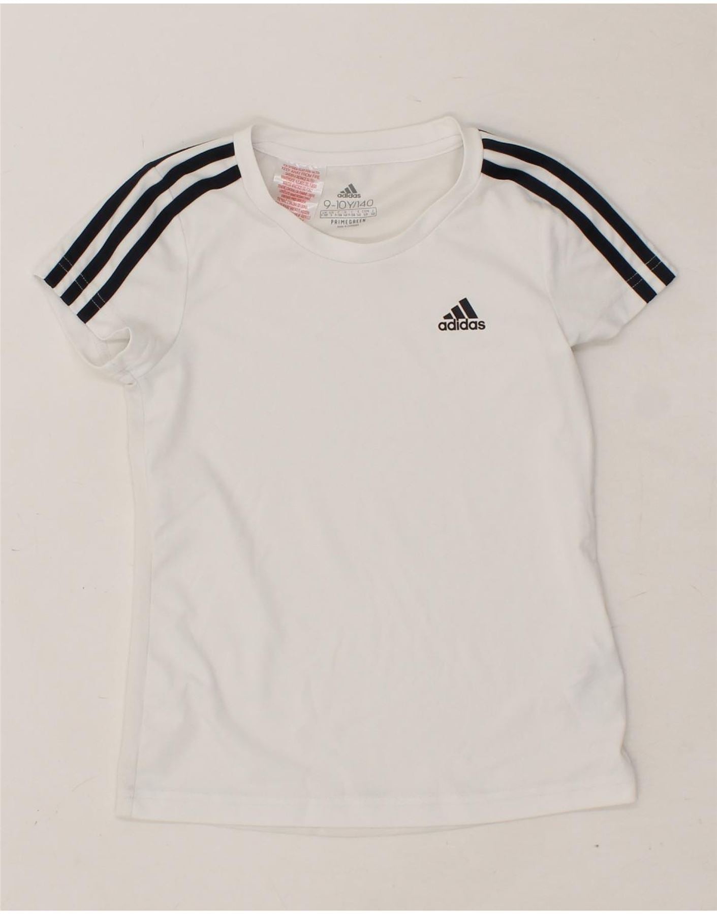 ADIDAS Girls Aeroready T-Shirt Top 9-10 Years White Polyester