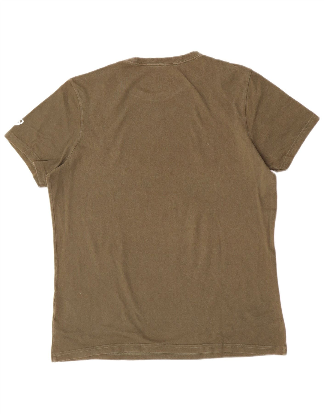 Asics Mens Graphic T-Shirt Top Large Khaki Cotton