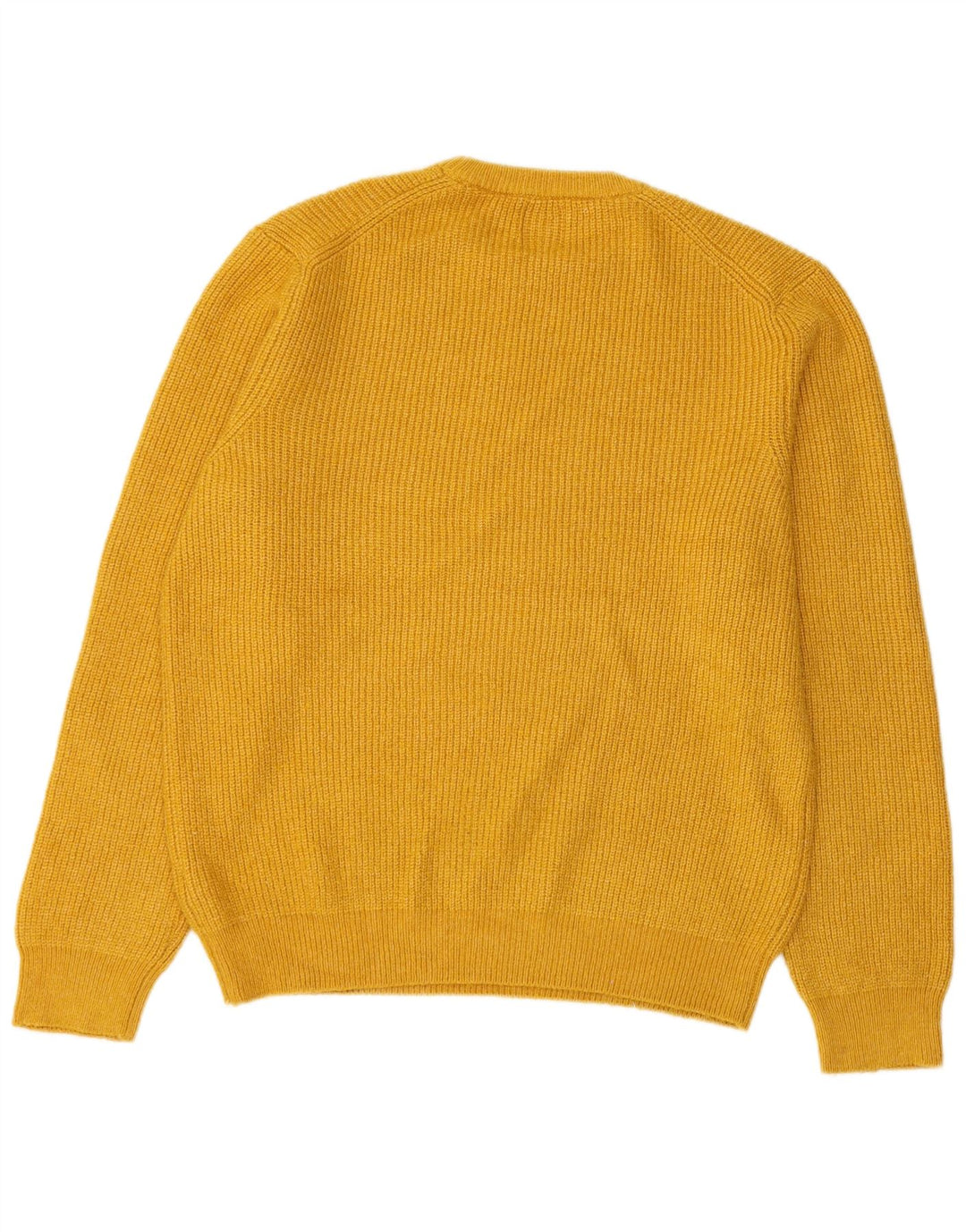 MARKS & SPENCER Mens Crew Neck Jumper Sweater Medium Yellow Polyamide