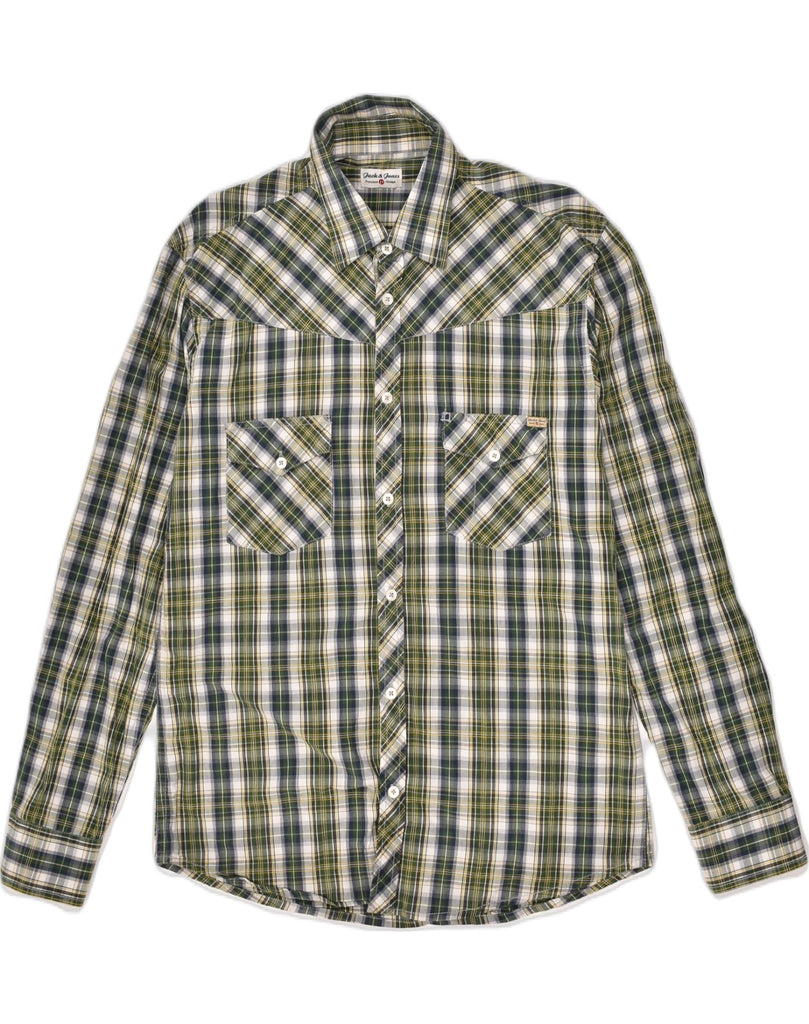 JACK & JONES Mens Shirt Large Green Check Cotton | Vintage Jack & Jones | Thrift | Second-Hand Jack & Jones | Used Clothing | Messina Hembry 