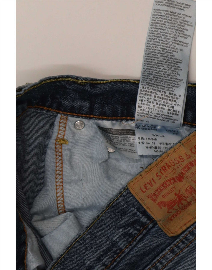 Levi's Mens Straight Jeans W34 L32 Blue Cotton