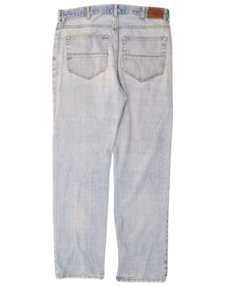 Farah Mens Straight Jeans W36 L32 Blue Cotton