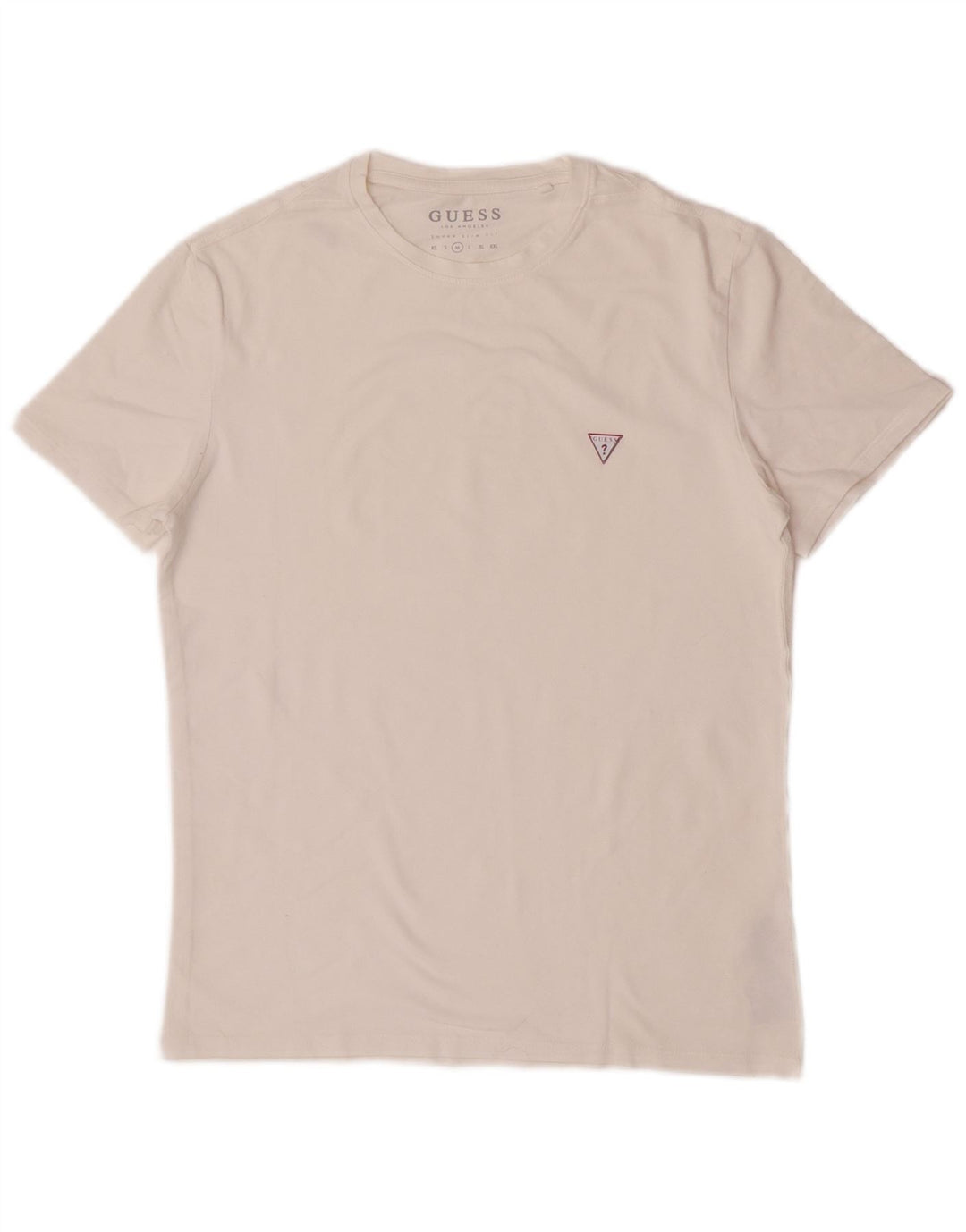 Guess Mens Super Slim Fit T-Shirt Top Medium White Cotton