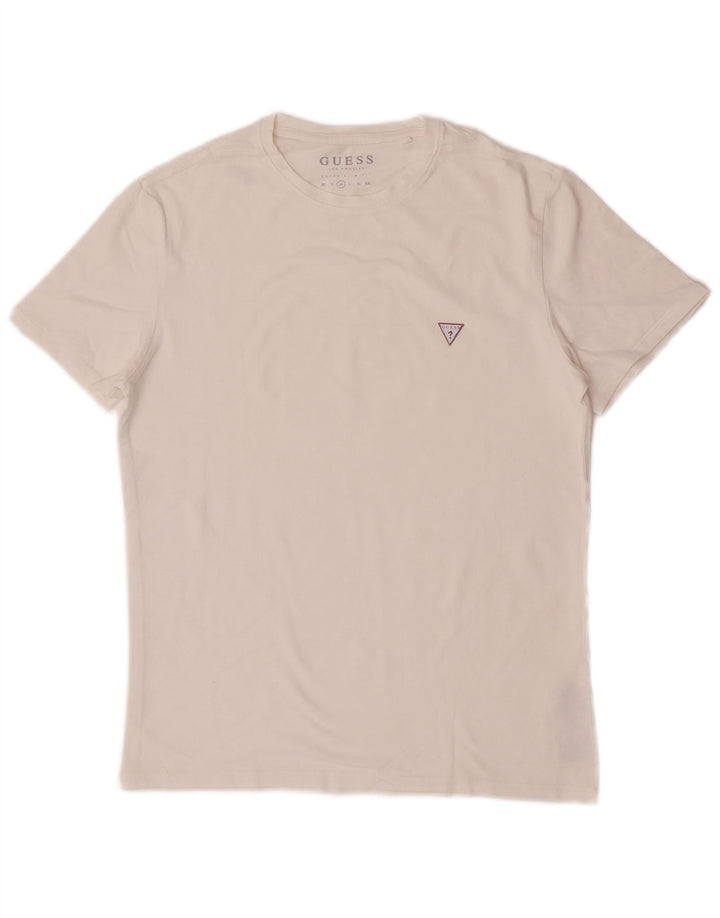 Guess Mens Super Slim Fit T-Shirt Top Medium White Cotton