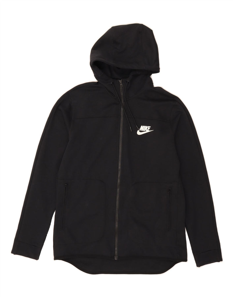 NIKE Mens Zip Hoodie Sweater Medium Black Cotton Vintage Nike and Second-Hand Nike from Messina Hembry 