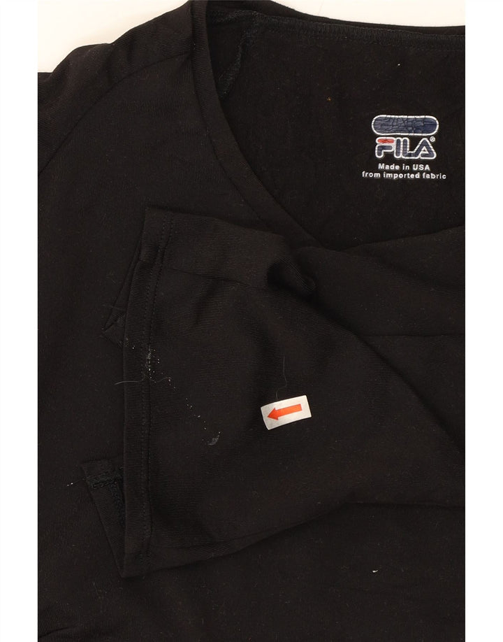 FILA Girls Top 3/4 Sleeve 11-12 Years Black Vintage Fila and Second-Hand Fila from Messina Hembry 